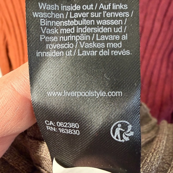 LIVERPOOL Color Block Mock Neck Pullover Sweater Size Large! EUC! Viscose/Nylon! - Picture 8 of 8